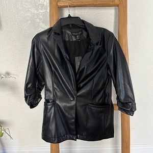 Faux Leather Blazer